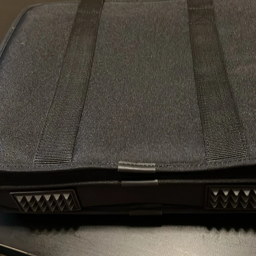 NWT black computer case with hand and shoulder straps